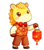 矢量图:2026年马年卡通春节喜庆IP元旦