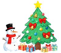 矢量图:雪人圣诞树免扣PNG图片