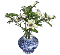 中式青花瓷花瓶装饰摆件3D草图模型