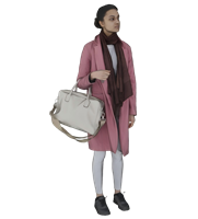 外国女性人物拧包角色3D草图模型