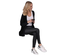 坐姿喝咖啡人物3D草图模型