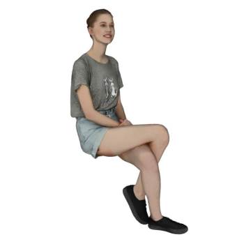 SU 开心坐姿人物SU模型 SU模型免费下载