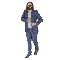 艺术男人保镖人物3D建模草图模型