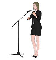 麦克风唱歌女子人物3D草图模型