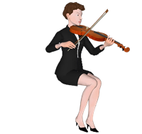 拉小提琴坐姿人物3D草图模型