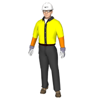 工人人物3D草图模型