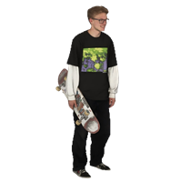 外国滑板人物3D草图模型