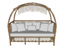 户外藤制沙发3D草图模型