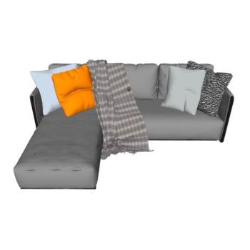 L形沙发家具SU模型 SU模型下载