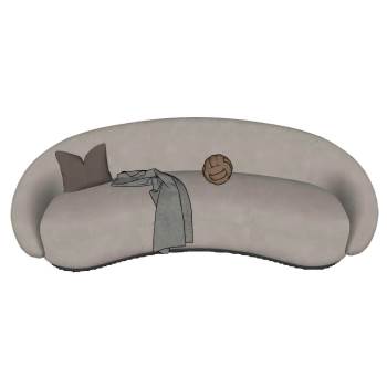 半弧形沙发家具SU模型 SU模型下载