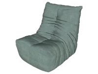 单人布艺沙发3D草图模型