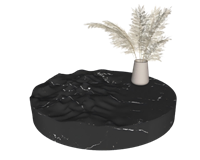 黑色凹凸茶几花瓶SU模型