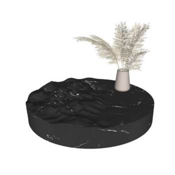 黑色凹凸茶几花瓶SU模型 SU模型下载