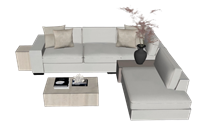 L形沙发家具茶几的su模型