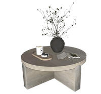 小型茶几花瓶3D草图模型