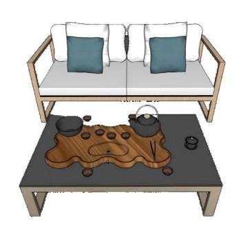 沙发茶几茶台SU模型 SU模型下载