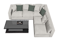 L形沙发茶几组合su下载