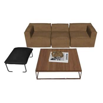 沙发茶几组合SU模型 SU模型下载