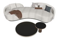 沙发茶几家具组合3D建模