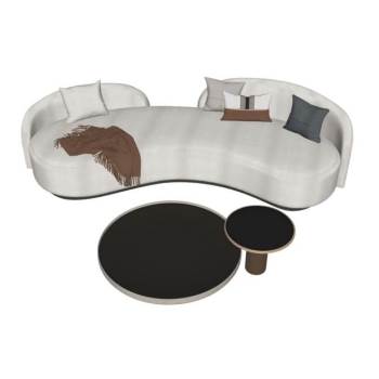 沙发茶几家具组合SU模型 SU模型下载