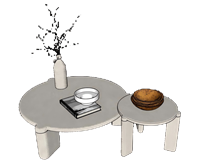 侘寂风茶几SU模型