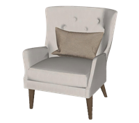 扶手椅子单椅家具3D草图模型