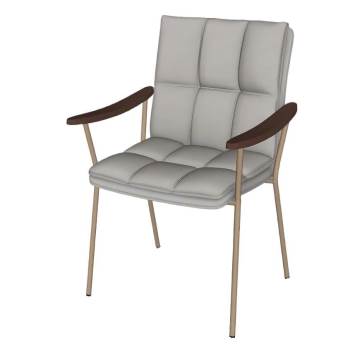 软包扶手椅子SU模型 SU模型下载