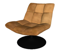 现代简约风格的软包旋转休闲椅 SketchUp模型截图 3D设计素材预览