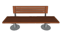 户外长椅长凳公园椅子su模型下载