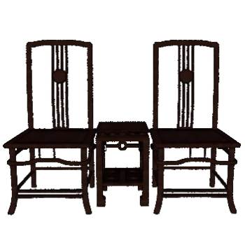 中式椅子家具su模型 SU模型下载