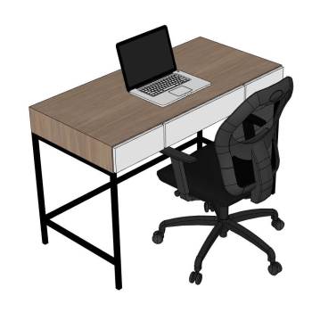 电脑桌书桌旋转椅子su模型 SU模型下载