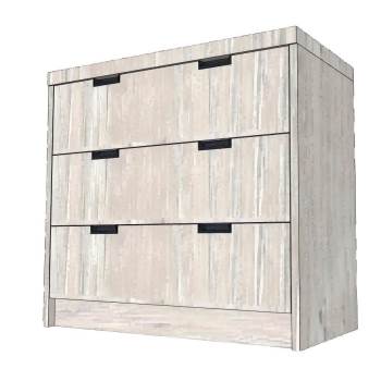 三斗柜子家具3D建模柜子SU模型 SU模型下载