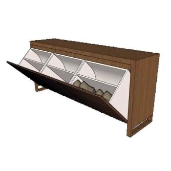 收纳鞋柜子家具SU模型 SU模型下载