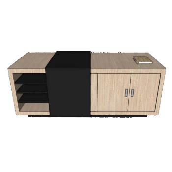 现代简约风格的组合功能柜的SU模型 SU模型下载