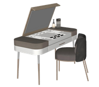 多功能梳妆台化妆桌椅子SU模型