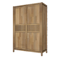 木质双门推拉衣柜收纳柜子su模型