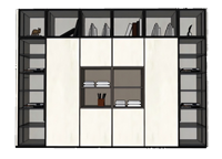 简约风格的组合式书柜子su模型