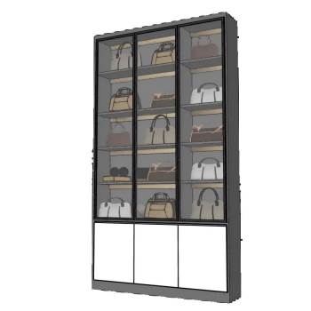 包包收纳柜或陈列储物柜su模型 SU模型下载