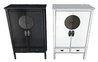 中式收纳柜子的su模型