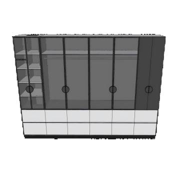 步入式衣柜储物柜子的su模型 SU模型下载