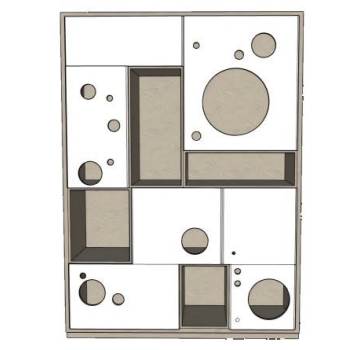 创意方格储物柜子SU模型 SU模型下载