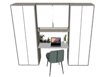 多功能组合书桌柜su模型