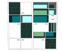 现代风格的模块化组合储物柜su模型