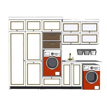 洗衣柜洗衣机组合SU模型 SU模型下载