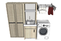洗衣柜晾衣间su模型