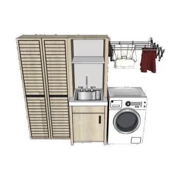 洗衣柜晾衣间su模型 SU模型下载