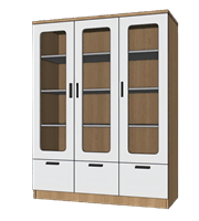 高柜书柜收藏柜su模型