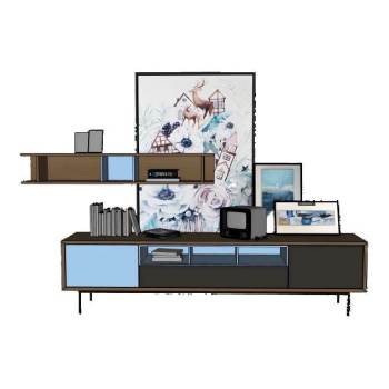 边柜装饰柜子家具SU模型 SU模型下载