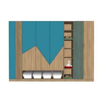 儿童多功能储物柜子su模型 SU模型下载