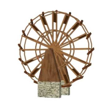 乡村水轮车su模型 SU模型下载